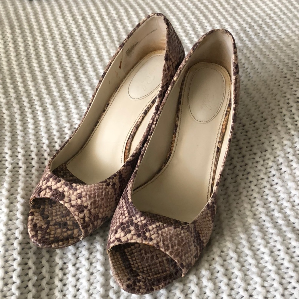 Snake Print Wedges